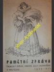 Pamětní zpráva švehlovy zemské odborné školy hospodářské v prostějově 1890 - 1935 - profesorský sbor - náhled