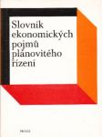 Slovník ekonomických pojmů plánovitého řízení - náhled