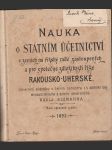 Nauka o státním účetnictví v zemích na říšské radě zastoupených a pro společné záležitosti říše Rako - náhled