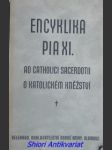 Encyklika " ad catholici sacerdotii - o katolickém kněžství " - pius xi. - náhled