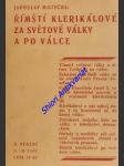 Římští klerikálové za světové války a po válce - dokumenty a fakta - motyčka jaroslav - náhled