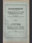 Věstník královské české společnosti nauk; ročník 1912 - náhled