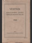 Věstník královské české společnosti nauk; ročník 1940 - náhled