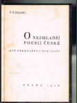 O nejmladší poesii české - dvě přednášky a dvě stati - náhled