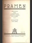 Pramen- měsíčník pro literaturu, umění a práci kulturní  ročník  iv. - náhled