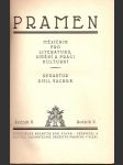 Pramen- měsíčník pro  literaturu, umění a práci  ročník  v. - náhled