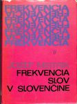 Frekvencia slov v slovenčine - náhled