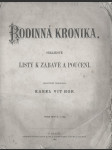 Rodinná kronika týdenník I., Praha, 1862 - náhled