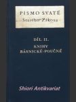 Písmo svaté starého zákona - díl ii. knihy básnické - poučné - náhled