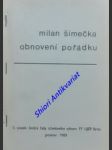 Obnovení pořádku - šimečka milan - náhled