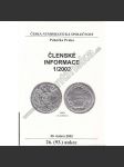 Česká numismatická spol., Členské informace 1/2002 - náhled