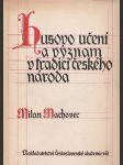 Husovo učení a význam tradicí českého národa - náhled