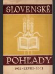 Slovenské pohľady 1952 č. 10.-11. roč. 68. - náhled