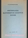 Psychologia slovenských ludových povier - spesz alexander - náhled