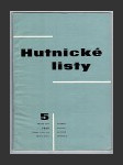 Hutnické listy 5/1969 - Ročník XXIV. - náhled