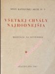 Všetkej chvály najhodnejšia - meditácie na september - náhled