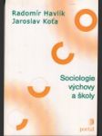 Sociologie výchovy a školy - náhled