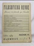 Filosofická revue: Odborný čtvrtletník pro filosofii; ročník VI.; č. 1 - náhled