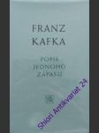 Popis jednoho zápasu - kafka franz - náhled