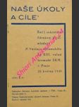 NAŠE ÚKOLY A CÍLE - Řeč I. sekretáře Sdružení katol. mládeže na XIII. valné hromadě SKM. v Praze 25. května 1930 - CHLUMSKÝ Václav - náhled