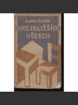 O nejbližších věcech (Feuilletony) - obálka Josef Čapek - náhled