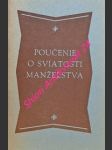 Poučenie o sviatosti manželstva - náhled