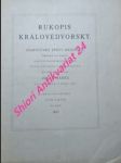 Rukopis královédvorský - i. staročeské zpěvy hrdinské / ii. staročeské zpěvy milostné - náhled