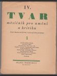 Tvar - IV. ročník - měsíčník pro umění a kritiku - náhled