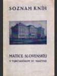 Soznam vydaní Matice slovenskej v Turčianskom Sv. Martine - náhled