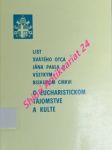 List svätého otca jána pavla ii. všetkým biskupom cirkvi o eucharistickom tajomstve a kulte - ján pavol ii. - náhled