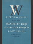 Manifesty, eseje a kritické projevy z let 1931-1941 - náhled