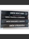 Umění a lidstvo, Larousse 1-4 KOMPLET Dějiny umění světa - Umění pravěku a starověku, Umění středověku, Umění renesance a baroku, Umění nové doby [architektura malba sochařství obrazy sochy stavby starověk antika středověk gotika baroko] - náhled