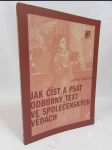 Jak číst a psát odborný text ve společenských vědách: Několik zásad pro začátečníky - náhled