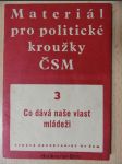 Materiál pro politické kroužky ČSM : Co dává naše vlast mládeži 3 - náhled