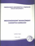 Medznárodný manažment ľudských zdrojov - náhled