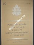 Poselství papeže jana pavla ii. k oslavě světového dne míru 1. ledna 1995 - jan pavel ii. - náhled