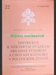 Instrukce k některým otázkám ohledně působení a chování katolíků v politickém  životě - kongregace pro nauku víry - náhled