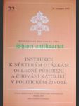 Instrukce k některým otázkám ohledně působení a chování katolíků v politickém životě - kongregace pro nauku víry - náhled