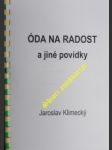 Óda na radost a jiné povídky - klimecký jaroslav - náhled