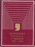 Slovenské divadlá v sezóne 1971 - 1972 - náhled