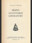 Dejiny slovenskej literatúry - náhled