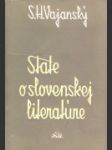 State o slovenskej literatúre - náhled