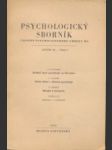 Psychologický sborník. Ročník III. Číslo 1,2,3,4 - náhled